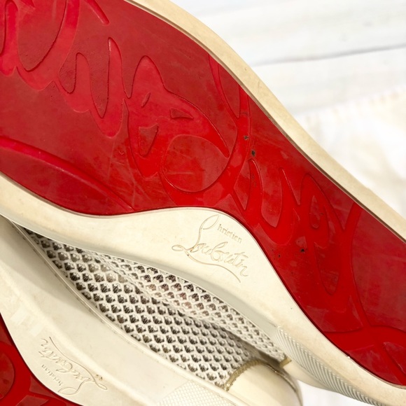 Christian Louboutin AC Vieira Spikes Flat Latte Light Gold Sneaker 38 - Picture 9 of 12